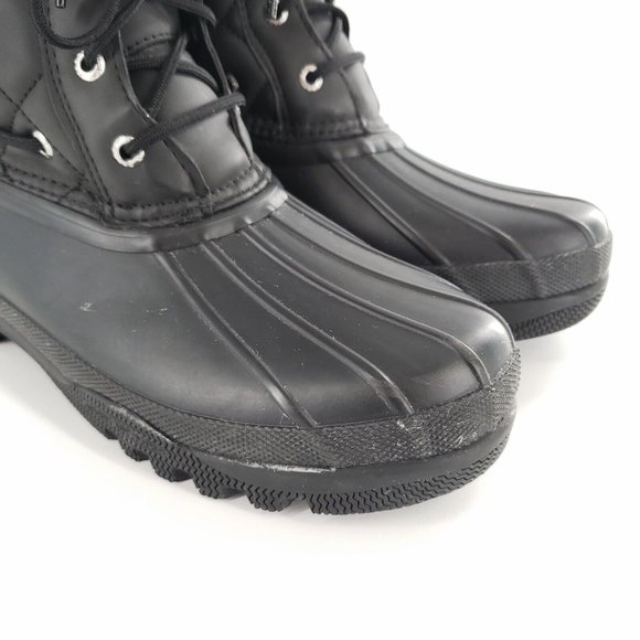 Sperry Top-Sider Quilted Waterproof Duck Boots Womens 9 Black - Picture 8 of 13